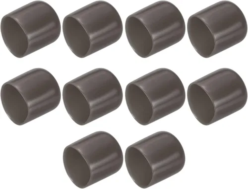 Vista 227 de uxcell 10 tapas de goma para extremos de 0.591 in de identificación, tapa de extremo redondo, protectores de rosca de tornillo, color negro