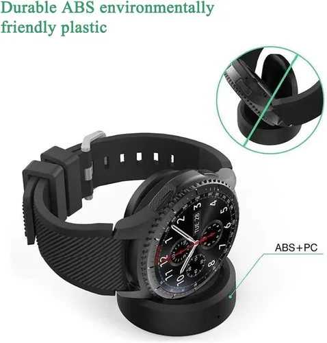 Vista 5 de Cargador de reloj para Samsung Gear S2, base de carga con cable de carga micro USB, para Smausng Gear S3 S2 Classic, S3 Frontier, S4 Smart Watch