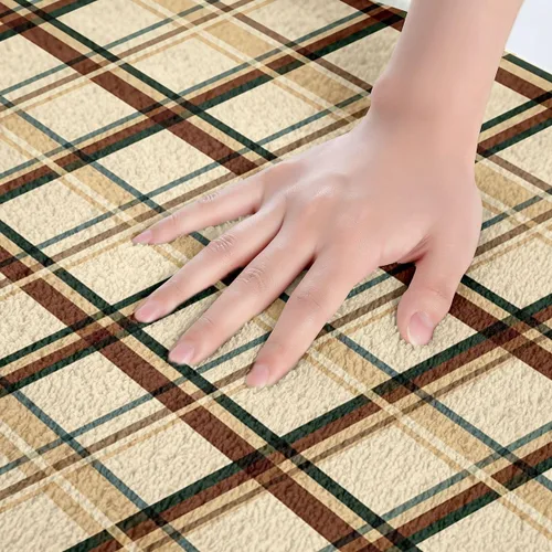 Vista 3 de Feelyou Beige Brown Bathroom Rugs Abstract Geometric Bath Mats Modern Art Bathroom Accessories Floor Doormats 16"x24" Soft Microfiber