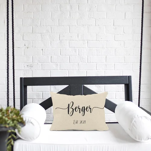 Vista 2 de Girls Love A Monogram Almohadas de boda para parejas, almohada personalizada única con nombres, regalo de inauguración de la casa (diseño 1)