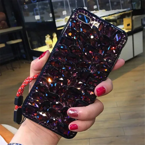 Vista 17 de Funda para Moto Z3 Play Diamonds, lujosa funda 3D hecha a mano con piedras impresionantes con diamantes de imitación para Motorola Moto Z3 Play