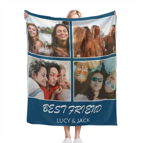 Vista 26 de Manta personalizada con texto fotográfico, manta de imagen personalizada para bebé, madre, padre, adultos, amigos, amantes, regalo personalizado