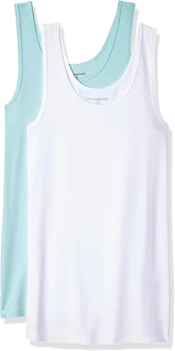 Vista 17 de Amazon Essentials - Camiseta sin mangas de corte entallado para mujer Aqua Blue/French Blue