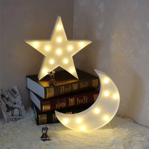 Vista 6 de Novelty Place Luces de letrero de marquesina de estrella, lámpara LED blanca cálida, sala de estar, mesa de dormitorio y decoración navideña