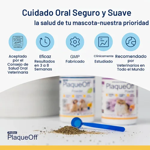Vista 2 de ProDen PlaqueOff Polvo para perros - Quitarro y placa para perros - 6.35 oz