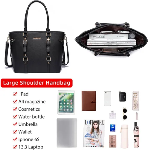 Vista 4 de Montana West 3PCS Purses for Women Tote Purse and Wallet Set Shoulder Bags