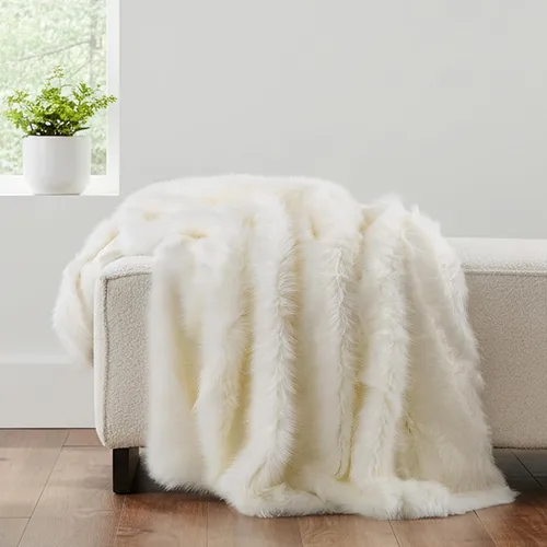 Vista 11 de Manta de felpa de piel sintética de lujo con patrón azteca, súper cálida, esponjosa, elegante, mullida manta decorativa para sofá, sillón, sofá
