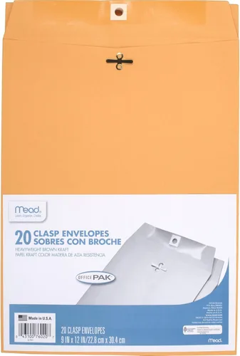 Vista 7 de Mead Sobres, 6 x 9 pulgadas, cierre de broche, sobres de papel kraft marrón multiusos de 24 libras, 25 unidades (76018)