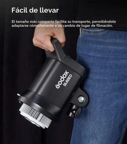 Vista 5 de Godox Luces de video LED SL60IID SL60II-D, 5600±200K, CRI96+, TLCI97+, 8 efectos FX integrados, ventilador ultra silencioso para fotografía