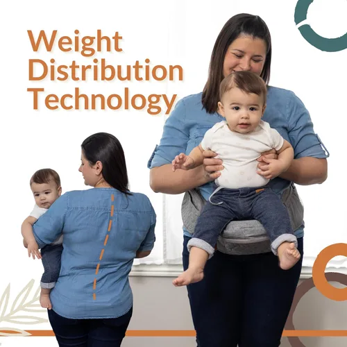 Vista 7 de Portabebés de cadera para bebés – Portabebés ergonómico y ajustable para recién nacidos a niños pequeños con asiento de cadera – Extensor