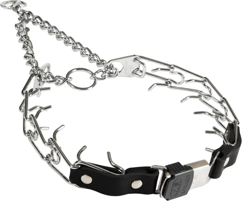Vista 16 de Herm Sprenger Collar de Entrenamiento para Perros de Liberación Rápida Negro de Acero Inoxidable Collar Sin Tirones Hebilla de Cuero de Liberación
