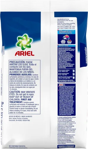 Vista 8 de Ariel Ultra Oxi Detergente en polvo para ropa, aroma original, 105 onzas, 66 cargas