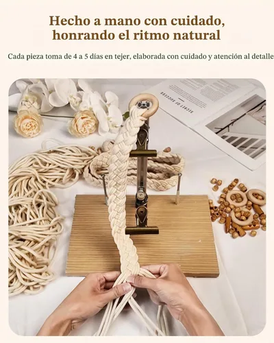 Vista 3 de Correas para esterilla de yoga para llevar, hechas a mano, trenzadas, bohemias, con borlas, correa de macramé, ajustable, gruesa, soporte