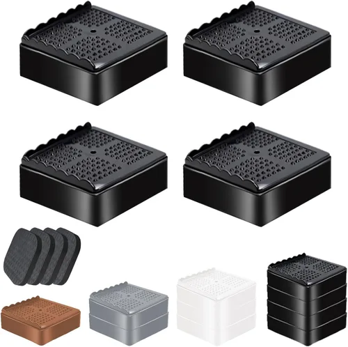 Vista 8 de shouwuhho Elevadores de muebles, paquete de 12 elevadores de cama con agarre antideslizante y soporte resistente, elevación de 1 pulgada, 2