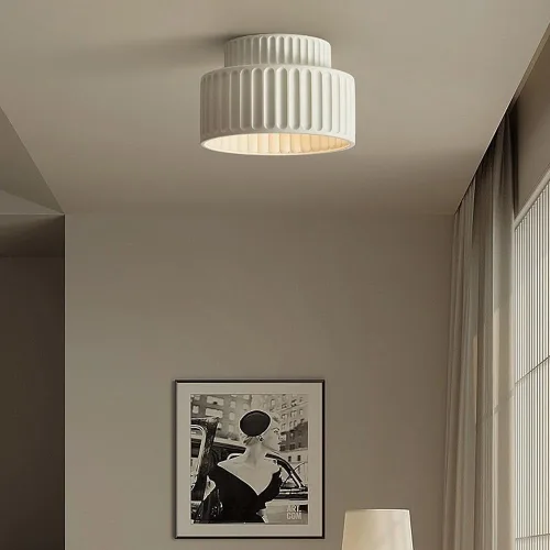 Vista 7 de Close to Ceiling Lights Ceiling Light Japanese Style Flush Mount Ceiling Lamp Close to Ceiling Light Fixtures for Entryway Hallway Cloakroom Milk