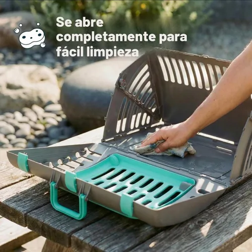 Vista 9 de SPORT PET Designs - Transportador plegable de viaje para gatos - Colección de transportador plegable de plástico con puerta frontal, cama