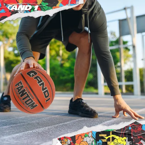 Vista 5 de AND1 Fantom Rubber Basketball: Official Regulation Size 7 (29.5 inches) - Deep Channel Construction Streetball, Made for Indoor Outdoor Basketball