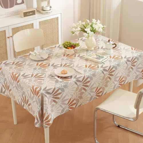 Vista 10 de TruDelve Mantel de Vinilo con Respaldo de Franela Mantel de Mesa de Plástico Blanco Cuadrado Manteles de Mesa para Fiestas Impermeables Cubierta