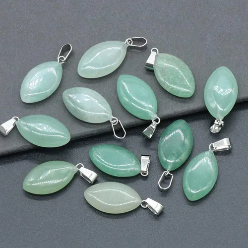 Vista 9 de LHJ 20 colgantes de piedra natural con forma de marquesa de cristal de ágata de chakra para hacer joyas, collares, aretes