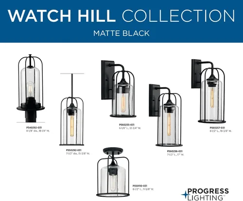Vista 11 de Progress Lighting Watch Hill Collection - Farol de pared grande con textura de cristal transparente negro con textura de 1 luz para casa de campo