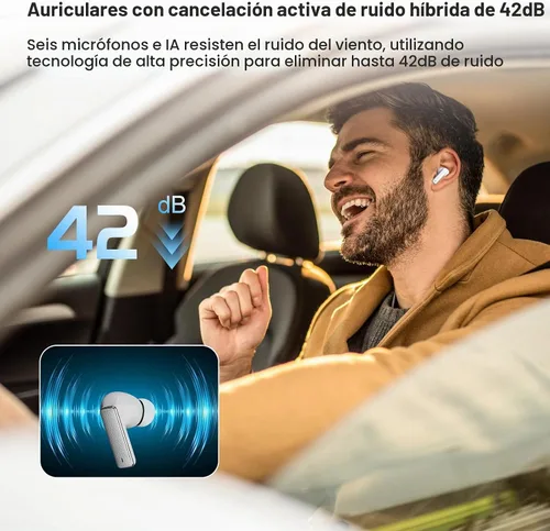 Vista 2 de IAMJOY Auriculares de Traducción de Idiomas, Dispositivo Traductor Bidireccional de 163 Idiomas y Acentos Integrado con 6 Micrófonos, Auriculares