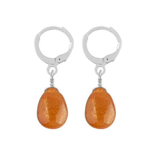 Vista 84 de Aretes de aro de cristal afganita natural Piedras afganas de alto grado Aretes chapados en plata Gota lisa Joyas de piedras preciosas hechas
