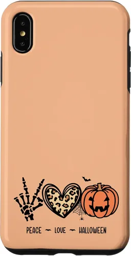 Vista 7 de Funda para iPhone 13 Pro Max Peace Love Halloween Murciélagos Arañas Calabaza Leopardo Corazón