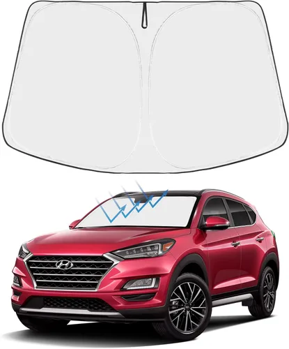 Vista 285 de Proadsy Parasol para parabrisas Rivian R1S 2022-2025 2026 de 4 capas plegable, protector de parasol frontal que bloquea los rayos UV, mantiene