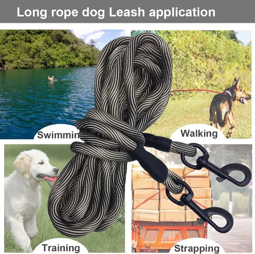 Vista 7 de BTINESFUL Correa de Amarre para Perro, Cuerda de Control Correa de Cuerda Larga, 8ft 12ft 20ft 30ft 50ft 75ft Correa para Perros de Patio - Perros