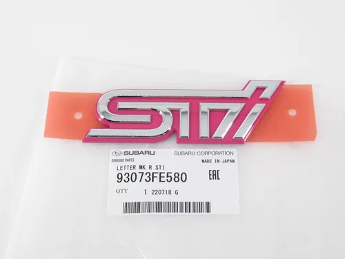Vista 2 de Impreza WRX STi - Emblema para maletero trasero, color rosa y cromado, 93073FE580