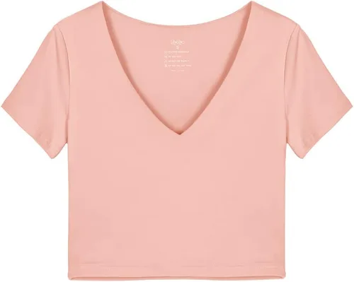 Vista 4 de REORIA Camisetas cortas de manga corta con cuello redondo y sexy para mujer Y2K