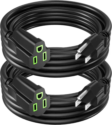 Vista 9 de Cable de extensión de alimentación de 0.5 pies/6 pulgadas (paquete de 10), cable de extensión eléctrico corto de 3 clavijas, salida única