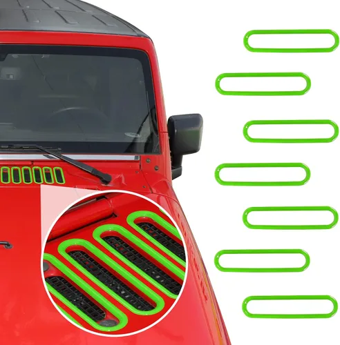Vista 16 de Cubierta de ventilación del capó, panel de carcasa, cubierta de ventilación, accesorios exteriores de ABS para Jeep Wrangler JK JKU 2/4 puertas Azul