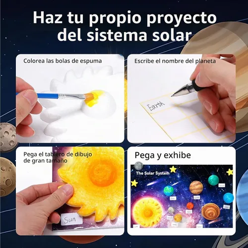Vista 3 de Pllieay Kit de modelo de sistema solar, kit de sistema solar 3D para Kit de sistema solar 3d de 36 piezas