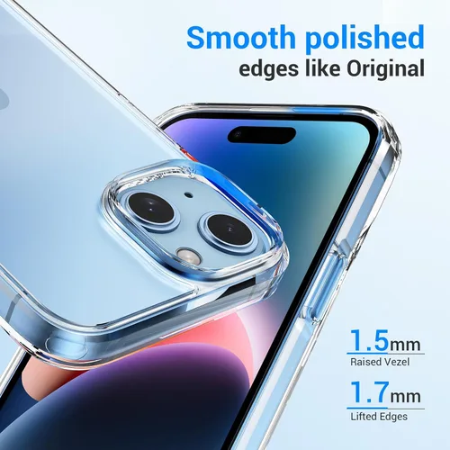 Vista 6 de AVEN Funda 5 en 1 para iPhone 15, con 2 protectores de pantalla de vidrio templado + 2 protectores de lente de cámara, funda de teléfono de 6.1