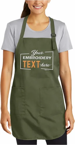 Vista 10 de TEEAMORE Delantales bordados personalizados para mujeres y hombres, añade tu texto de chef para parrilla de cocina, delantal personalizado