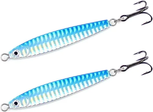 Vista 2 de Stick Jig Paquete de 2 Clarkspoon Bonito Albies Pez Azul Lisa y Más