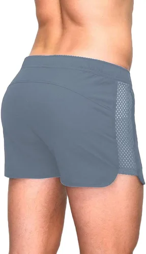Vista 2 de Rexcyril Pantalones cortos de entrenamiento para hombre de 3 pulgadas de secado rápido, para gimnasio, culturismo, pantalones cortos deportivos