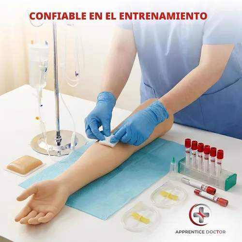 Vista 7 de Kit de práctica de flebotomía The Apprentice Doctor – Brazo completo de entrenamiento de flebotomía para venopunción y simulación IV Diseñado