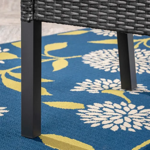 Vista 9 de Christopher Knight Home Shipp Outdoor - Juego de comedor de 5 piezas de madera y mimbre, acabado gris/plateado