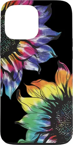 Vista 24 de Tie Dye Sunflower Phone Case Fun Colorful Retro Hippie Gift Case for iPhone 17