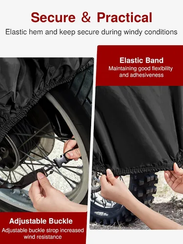 Vista 5 de Puroma Funda para Motocicleta de Servicio Pesado, Funda para Scooter Impermeable para Exteriores, Protección Universal de Calidad para Todas