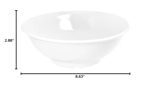 Vista 9 de Carlisle FoodService Products Cuenco de plástico reutilizable con pies para el hogar y el restaurante, melamina, 36 onzas, color blanco