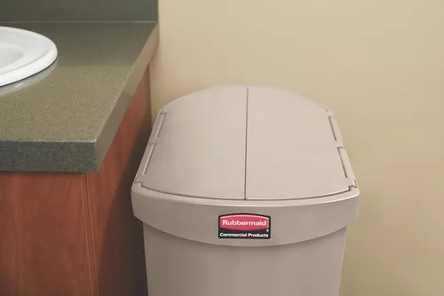 Vista 8 de Rubbermaid Commercial Products Slim Jim - Papelera de plástico, botes de basura con pedal