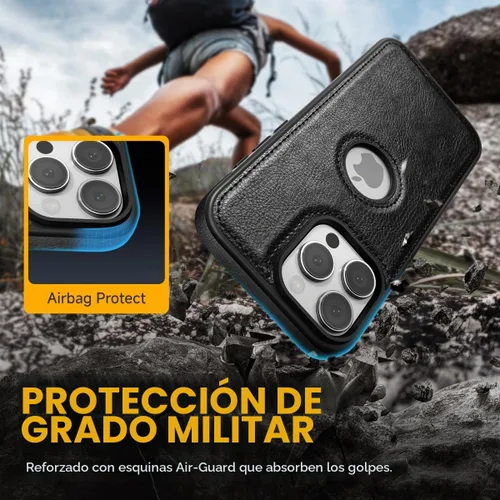 Vista 6 de Funda de cuero de lujo con diseño único para iPhone 14 Pro Max, antideslizante, resistente a los arañazos, ultra delgada, funda protectora