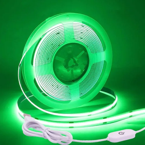Vista 15 de COB - Tira de luces LED, 1.6 ft/1.6 pies, flexible, flexible, flexible, flexible, tira de luces LED COB DC 5V 320 LEDs/m, blanco cálido, 3000 K
