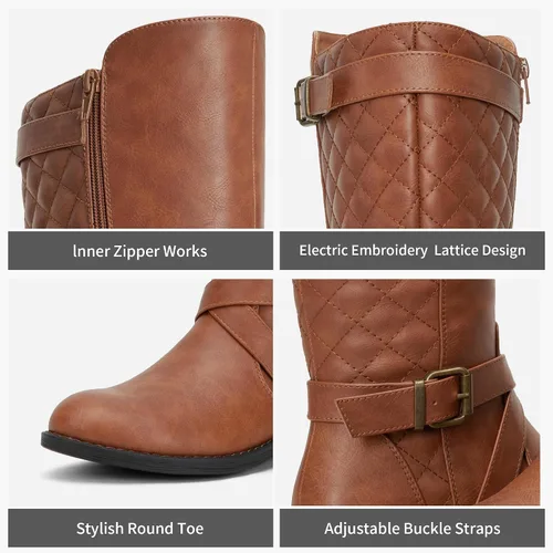 Vista 4 de Jeossy Botas de equitación de 50 hasta la rodilla para mujer con hebilla de metal