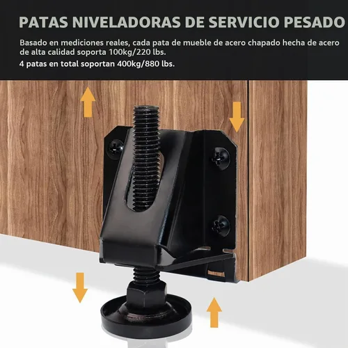 Vista 2 de LOSCHEN 16 pies de nivelación ajustables resistentes para muebles, tuercas hexagonales con bloqueo de patas de muebles, para mesa, armarios, banco
