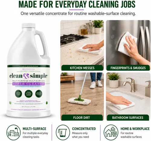 Vista 7 de clean & simple™ SUPER CLEANER - Limpiador concentrado multisuperficie, no tóxico, biodegradable