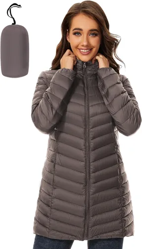 Vista 7 de ANOTHER CHOICE Women's Hooded Lightweight Packable Puffer Jacket Negro